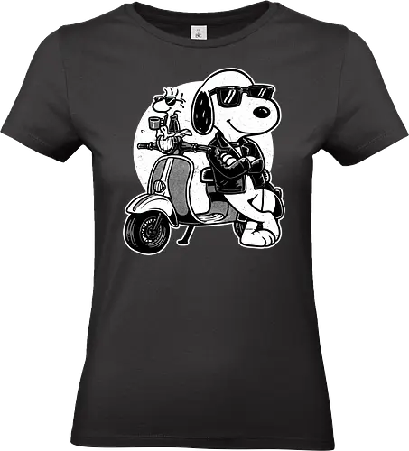 Cool Beagle Biker - classic, dog, pet, beagle, bike, biker, bird, comic, cartoon, animation, bike gangs, riders, cool, lifestyles, leather, jacket, sunglass, stylish, vibe, ride, biker gang, bike Ride, Bike Riding, Retro Vintage, Vintage, Retro, Cartoon, Retro Cartoon, Comic, Classic Animation, Motorcycle, Motor Scooter, Scooter - Standard T-Shirt (Women)