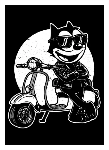 Cool Black Cat Biker
