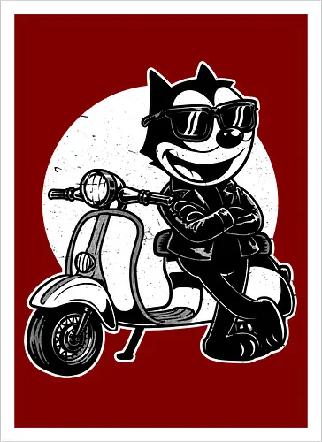 Cool Black Cat Biker