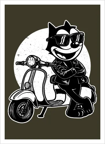 Cool Black Cat Biker