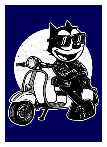 Cool Black Cat Biker