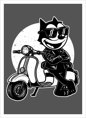 Cool Black Cat Biker
