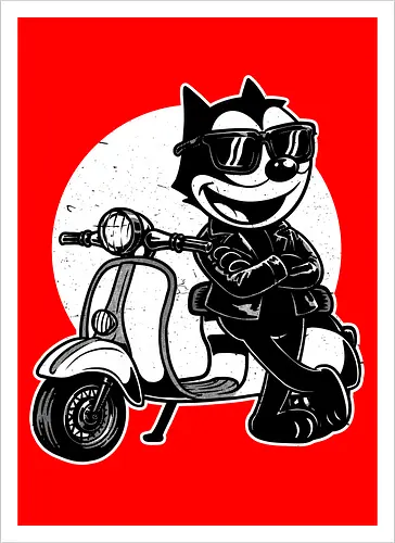 Cool Black Cat Biker