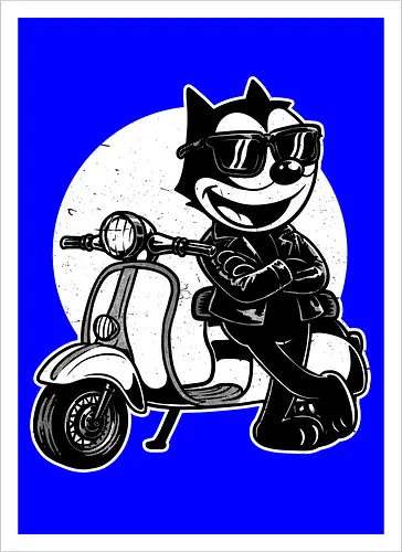 Cool Black Cat Biker