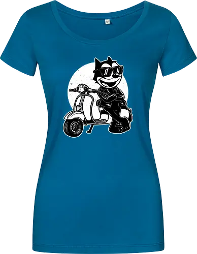 Cool Black Cat Biker