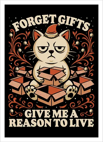 Sad Cat Gift Christmas