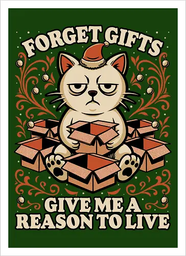 Sad Cat Gift Christmas