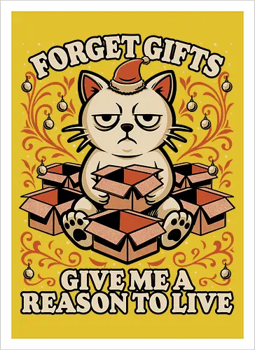 Sad Cat Gift Christmas