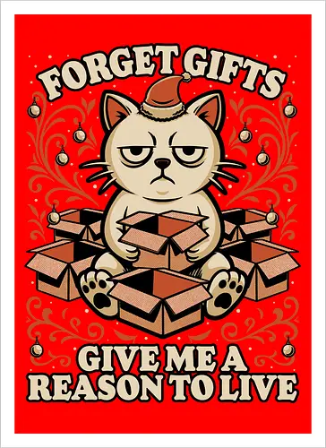 Sad Cat Gift Christmas