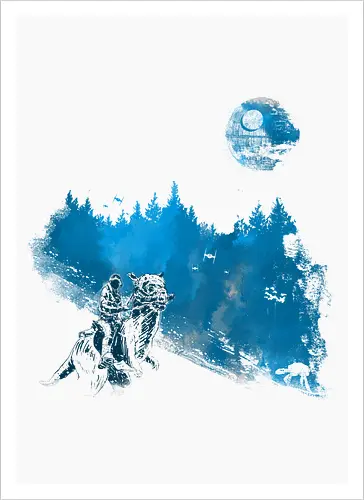 Luke's vacation - stars wars, scifi, science fiction, Hoth, movie, pop culture, winter - Artprint