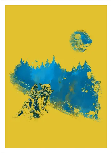 Luke's vacation - stars wars, scifi, science fiction, Hoth, movie, pop culture, winter - Artprint