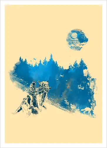 Luke's vacation - stars wars, scifi, science fiction, Hoth, movie, pop culture, winter - Artprint