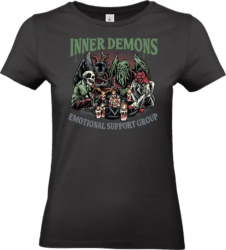 Inner Demons Group - Demons, emotional, support, death, cosmic, skeleton, funny, humor, inspirational, mash up - Standard T-Shirt (Women)