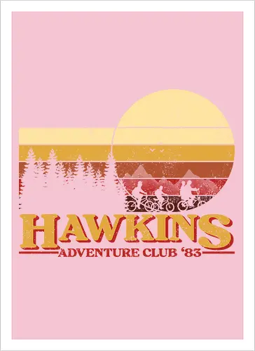 Retro Adventure Club - Strange, Hawkins, Adventure, Club 80's - Artprint