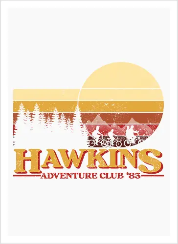 Retro Adventure Club - Strange, Hawkins, Adventure, Club 80's - Artprint