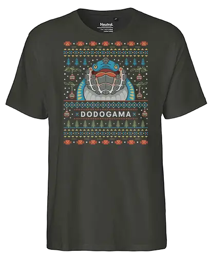 wyvern Ugly Sweater - hunting, monster hunter world, wyvern, coffee, gamer, gaming, video games, iceborne, palico, felyne, monster hunter rise, monster hunter wilds, pukei pukei, ugly christmas sweater - Fairtrade T-Shirt