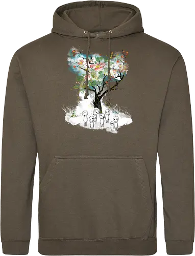 Kodamas a la Hokusai - kodamas, cute, kids, anime, japan pop culture, fantasy - Standard Hoodie