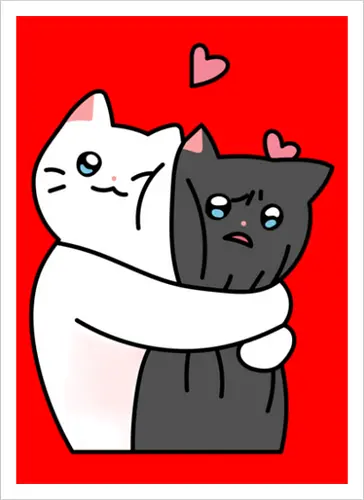 Cute Cats Hugs with Love 