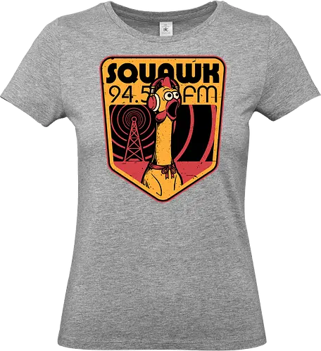 Chicken Radio TV Show - Rubber Duck, Duck, Tv Show, Rpg, Radio, Music, 80s, Badge, Retro, Retro Vintage, Vintage, Halloween, Classic Movie, Classic, Rock And Roll, Rock N Roll, Mascot, Meme, memes - Standard T-Shirt (Women)