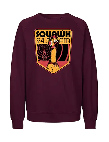 Chicken Radio TV Show - Rubber Duck, Duck, Tv Show, Rpg, Radio, Music, 80s, Badge, Retro, Retro Vintage, Vintage, Halloween, Classic Movie, Classic, Rock And Roll, Rock N Roll, Mascot, Meme, memes - Fairtrade Sweatshirt