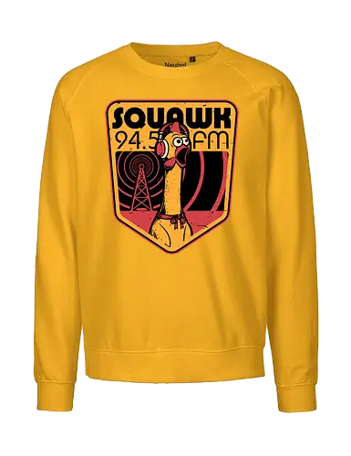 Chicken Radio TV Show - Rubber Duck, Duck, Tv Show, Rpg, Radio, Music, 80s, Badge, Retro, Retro Vintage, Vintage, Halloween, Classic Movie, Classic, Rock And Roll, Rock N Roll, Mascot, Meme, memes - Fairtrade Sweatshirt