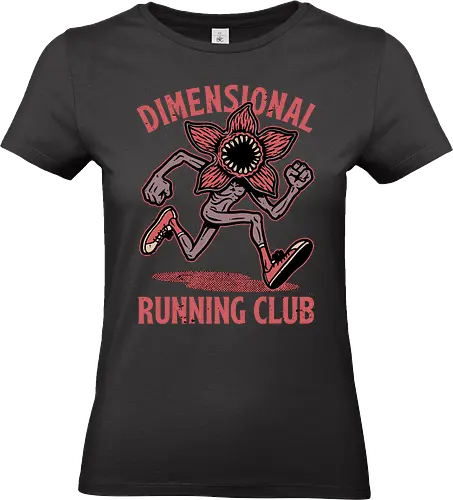 Dimensional Running Monster - Tv Show, Rpg, 80s, Badge, Retro, Retro Vintage, Vintage, Halloween, Classic Movie, Classic, Monster, Creature, Spooky, Creepy, Fun, Funny, Run, Running, Club, Cute, Cartoon - Standard T-Shirt (Women)