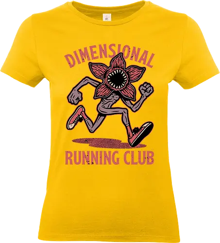 Dimensional Running Monster - Tv Show, Rpg, 80s, Badge, Retro, Retro Vintage, Vintage, Halloween, Classic Movie, Classic, Monster, Creature, Spooky, Creepy, Fun, Funny, Run, Running, Club, Cute, Cartoon - Standard T-Shirt (Women)