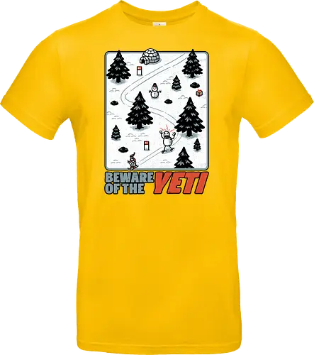 Winter Game Yeti - Winter, Game, Video Game, Games, Video Games, Classic, Classic Game, Classic Games, Yeti, Monster, Holiday, Snow, Cold, Christmas, Ski, Skiing, Mountain, Running, Run, Creature, Sasquatch, Bigfoot, Beware, Ice, Gift - Standard T-Shirt