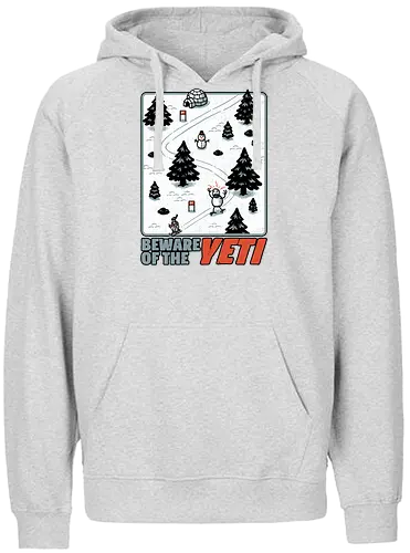 Winter Game Yeti - Winter, Game, Video Game, Games, Video Games, Classic, Classic Game, Classic Games, Yeti, Monster, Holiday, Snow, Cold, Christmas, Ski, Skiing, Mountain, Running, Run, Creature, Sasquatch, Bigfoot, Beware, Ice, Gift - Fairtrade Hoodie