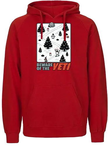 Winter Game Yeti - Winter, Game, Video Game, Games, Video Games, Classic, Classic Game, Classic Games, Yeti, Monster, Holiday, Snow, Cold, Christmas, Ski, Skiing, Mountain, Running, Run, Creature, Sasquatch, Bigfoot, Beware, Ice, Gift - Fairtrade Hoodie