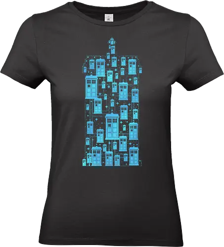 Tardis Time Machine - Doctor, adventure, artistic, david tennant, england, retro, sci fi, tardis, the doctor, time, time travel, travel, tv, timelord, whovian - Standard T-Shirt (Women)