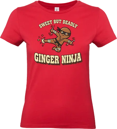 Sweet But Deadly Ginger Ninja - ginger ninja, sweet but deadly, gingerbread man shirt, funny christmas pun, ninja t-shirt, martial arts humor, christmas cookie, candy cane nunchaku, karate shirt, fighter graphic tee, baking pun, unique holiday apparel, christmas humor, warrior cookie, sweet and deadly, holiday fighter, food pun shirt, retro style christmas, gingerbread man ninja - Standard T-Shirt (Women)