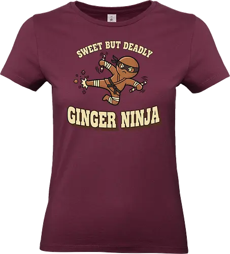 Sweet But Deadly Ginger Ninja - ginger ninja, sweet but deadly, gingerbread man shirt, funny christmas pun, ninja t-shirt, martial arts humor, christmas cookie, candy cane nunchaku, karate shirt, fighter graphic tee, baking pun, unique holiday apparel, christmas humor, warrior cookie, sweet and deadly, holiday fighter, food pun shirt, retro style christmas, gingerbread man ninja - Standard T-Shirt (Women)