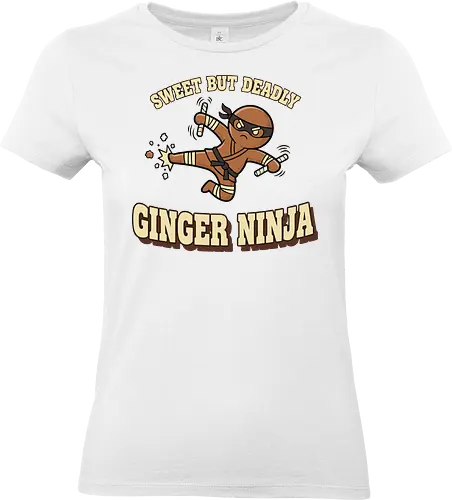 Sweet But Deadly Ginger Ninja - ginger ninja, sweet but deadly, gingerbread man shirt, funny christmas pun, ninja t-shirt, martial arts humor, christmas cookie, candy cane nunchaku, karate shirt, fighter graphic tee, baking pun, unique holiday apparel, christmas humor, warrior cookie, sweet and deadly, holiday fighter, food pun shirt, retro style christmas, gingerbread man ninja - Standard T-Shirt (Women)
