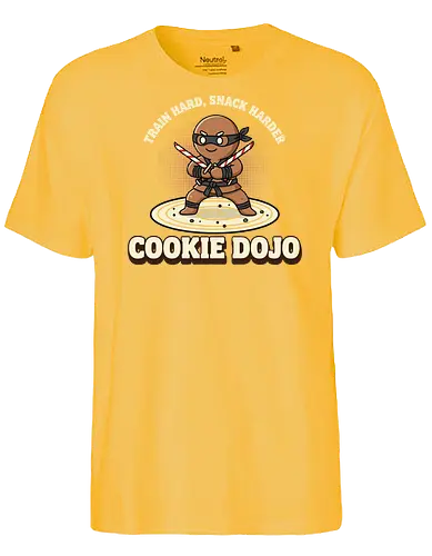 Train Hard, Snack Harder - Cookie Dojo - cookie dojo, train hard snack harder, gingerbread ninja, martial arts shirt, funny christmas cookie, candy cane katana, ninja dojo, christmas humor, food pun shirt, fighter gingerbread, cookie lover gift, fitness humor apparel, warrior cookie, unique holiday tee, baking gift, training shirt, sweet fighter, xmas dojo, gingerbread man top - Fairtrade T-Shirt