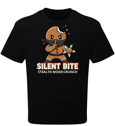 Silent Bite - Stealth Mode: Crunch" Funny Gingerbread Ninja T-Shirt