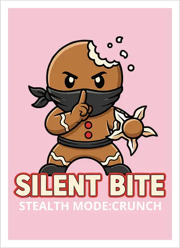 Silent Bite - Stealth Mode: Crunch" Funny Gingerbread Ninja T-Shirt