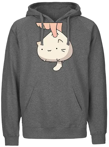 White Kawaii Kitten - Kawaii, cat, kitten, Paw, animal, play, cute, trick, partner, eat, cats, orange, brown, eyes, cute cats, adorable, fan art, feeding - Fairtrade Hoodie
