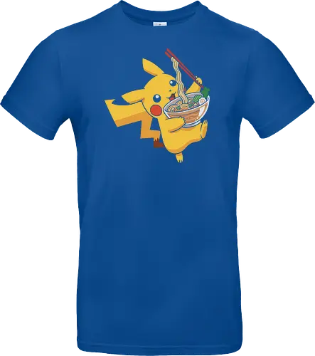 Mouse Ramen Run - Mouse, ramen, Pocket, anime shirt, Japanese food, noodle bowl, electric type, manga, video game, kawaii, cute pokemon, food lover, foodie apparel, ramen tshirt, pikachu art, vector graphic, gaming shirt, geek apparel, chopsticks - Standard T-Shirt