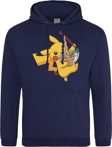 Mouse Ramen Run - Mouse, ramen, Pocket, anime shirt, Japanese food, noodle bowl, electric type, manga, video game, kawaii, cute pokemon, food lover, foodie apparel, ramen tshirt, pikachu art, vector graphic, gaming shirt, geek apparel, chopsticks - Standard Hoodie