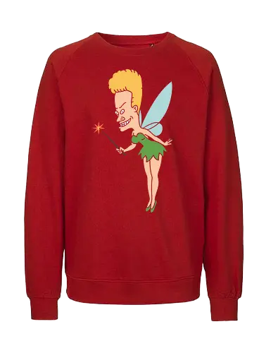Beavis, The Cornholio Fairy - Beavis, Tinker Bell, Beavis and Butt-Head, MTV, 90s cartoon, adult humor, cartoon parody, funny fairy, Mike Judge, retro cartoon, edgy graphic, pop culture mashup, cult classic, Cornholio, animation - Fairtrade Sweatshirt