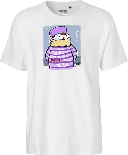 Aber ich stehe dir wirklich gerne jederzeit ratlos zur Seite! - Ringelpullisprüche, Ringeldinger, streifenweise, Spruch, Weisheit, Motivation, Ringelpulli, SprücheShirt, Cartoon Illustration, Statement, Handgezeichnet, Humor, Selbstironie, Streifenpulli, Spruchshirt, deutsch - Fairtrade T-Shirt