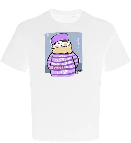 Aber ich stehe dir wirklich gerne jederzeit ratlos zur Seite! - Ringelpullisprüche, Ringeldinger, streifenweise, Spruch, Weisheit, Motivation, Ringelpulli, SprücheShirt, Cartoon Illustration, Statement, Handgezeichnet, Humor, Selbstironie, Streifenpulli, Spruchshirt, deutsch - Oversize T-Shirt
