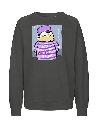 Aber ich stehe dir wirklich gerne jederzeit ratlos zur Seite! - Ringelpullisprüche, Ringeldinger, streifenweise, Spruch, Weisheit, Motivation, Ringelpulli, SprücheShirt, Cartoon Illustration, Statement, Handgezeichnet, Humor, Selbstironie, Streifenpulli, Spruchshirt, deutsch - Fairtrade Sweatshirt