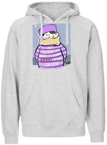 Aber ich stehe dir wirklich gerne jederzeit ratlos zur Seite! - Ringelpullisprüche, Ringeldinger, streifenweise, Spruch, Weisheit, Motivation, Ringelpulli, SprücheShirt, Cartoon Illustration, Statement, Handgezeichnet, Humor, Selbstironie, Streifenpulli, Spruchshirt, deutsch - Fairtrade Hoodie