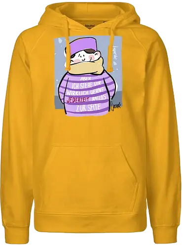 Aber ich stehe dir wirklich gerne jederzeit ratlos zur Seite! - Ringelpullisprüche, Ringeldinger, streifenweise, Spruch, Weisheit, Motivation, Ringelpulli, SprücheShirt, Cartoon Illustration, Statement, Handgezeichnet, Humor, Selbstironie, Streifenpulli, Spruchshirt, deutsch - Fairtrade Hoodie