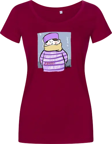 Aber ich stehe dir wirklich gerne jederzeit ratlos zur Seite! - Ringelpullisprüche, Ringeldinger, streifenweise, Spruch, Weisheit, Motivation, Ringelpulli, SprücheShirt, Cartoon Illustration, Statement, Handgezeichnet, Humor, Selbstironie, Streifenpulli, Spruchshirt, deutsch - Women T-Shirt