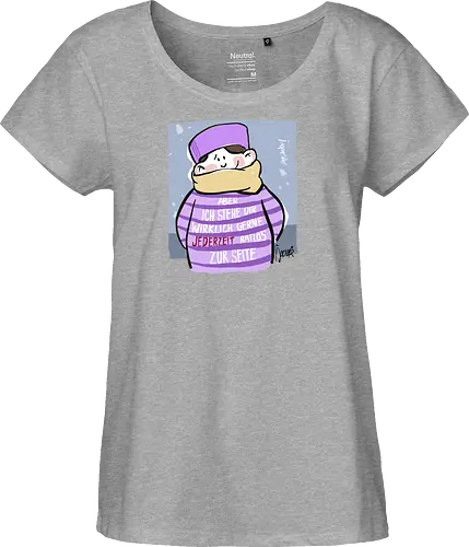 Aber ich stehe dir wirklich gerne jederzeit ratlos zur Seite! - Ringelpullisprüche, Ringeldinger, streifenweise, Spruch, Weisheit, Motivation, Ringelpulli, SprücheShirt, Cartoon Illustration, Statement, Handgezeichnet, Humor, Selbstironie, Streifenpulli, Spruchshirt, deutsch - Fairtrade Girl Shirt