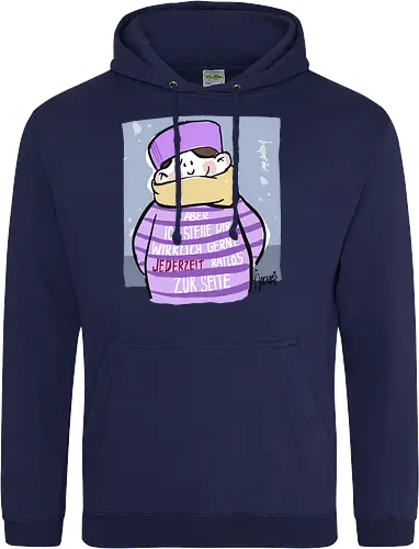 Aber ich stehe dir wirklich gerne jederzeit ratlos zur Seite! - Ringelpullisprüche, Ringeldinger, streifenweise, Spruch, Weisheit, Motivation, Ringelpulli, SprücheShirt, Cartoon Illustration, Statement, Handgezeichnet, Humor, Selbstironie, Streifenpulli, Spruchshirt, deutsch - Standard Hoodie
