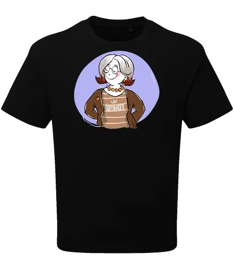 Queenager - Ringelpullisprüche, Ringeldinger, streifenweise, Spruch, Weisheit, Motivation, Ringelpulli, SprücheShirt, Cartoon Illustration, Statement, Handgezeichnet, Humor, Selbstironie, Streifenpulli, Spruchshirt, deutsch - Oversize T-Shirt
